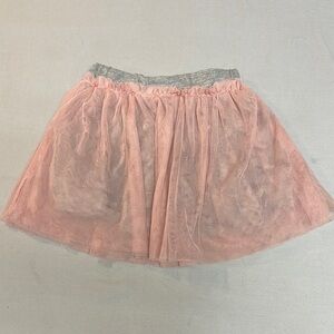 Tea Pink Skater Mini Skirt with Tule Ruffles